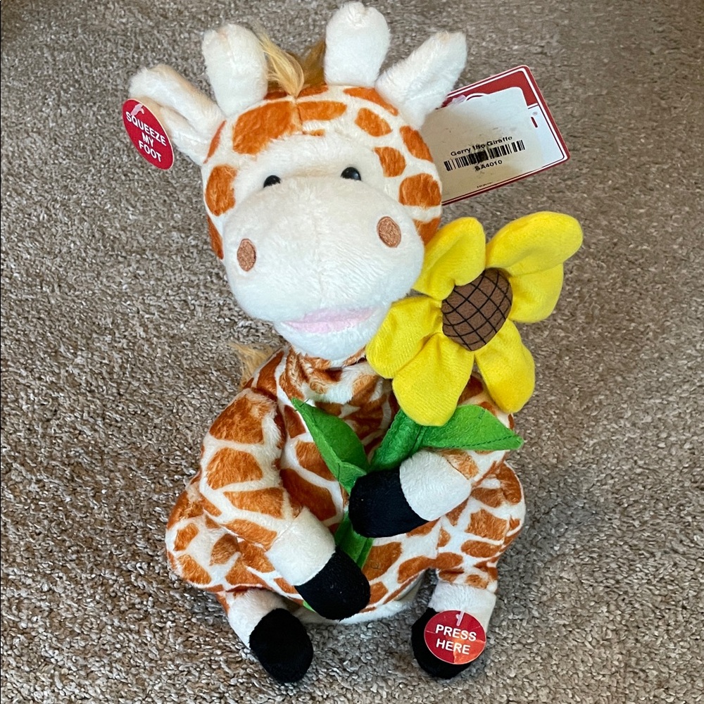 NWT! Cuddle Barn Gerry - Giraffe Animated 12” Stuffed Animal Plush